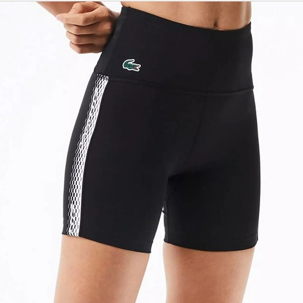 Lacoste Women's SPORT Bike Shorts Size XS Black NWT
